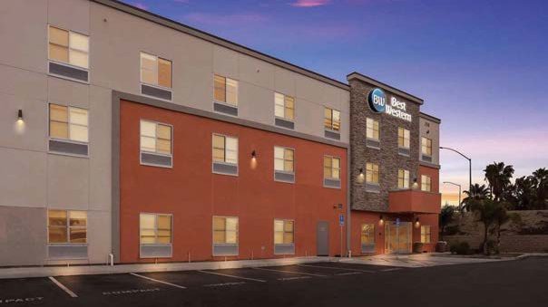 Best Western San Bernardino exterior at dusk